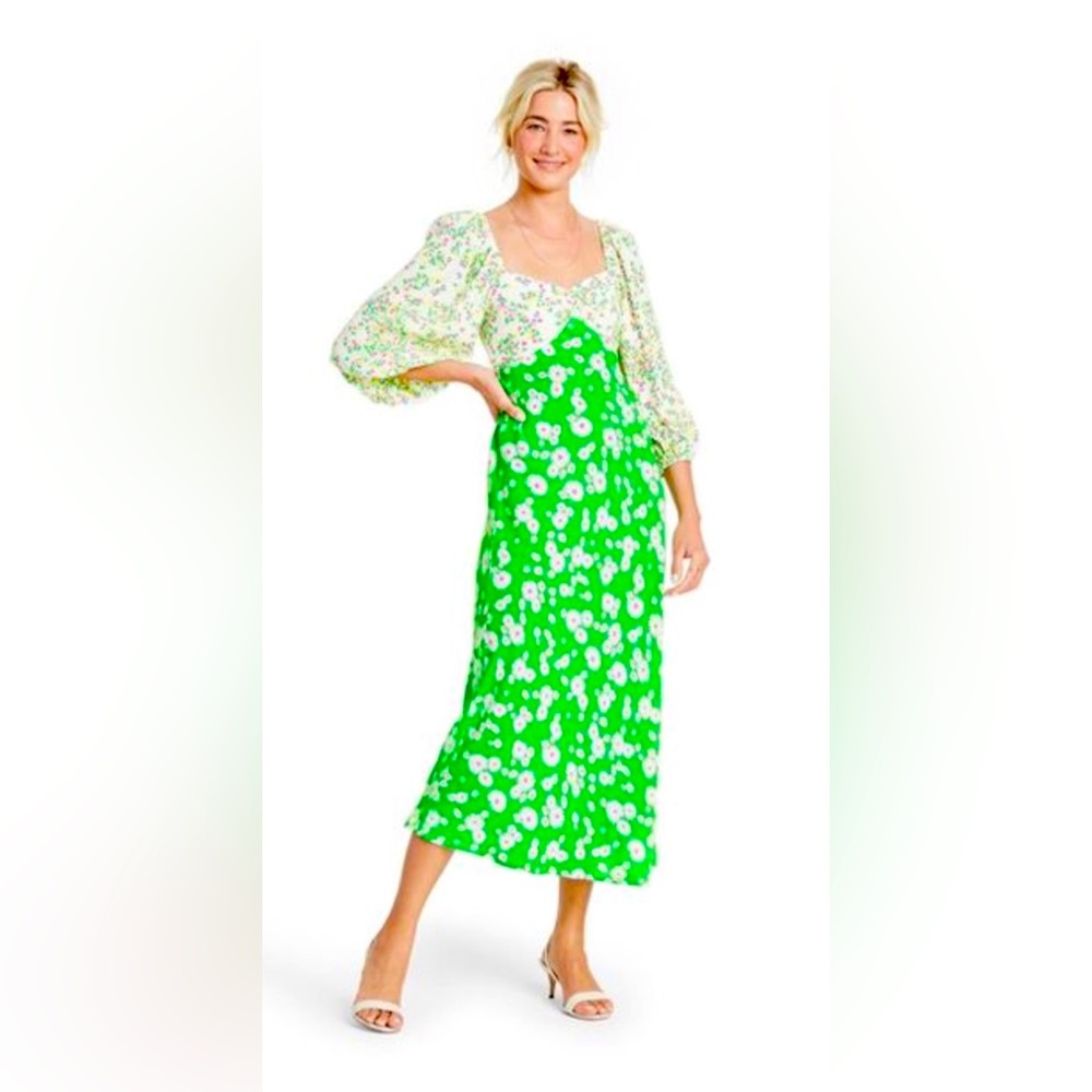 Rixo X Target Green Daisy Dress - Size 12 NWT